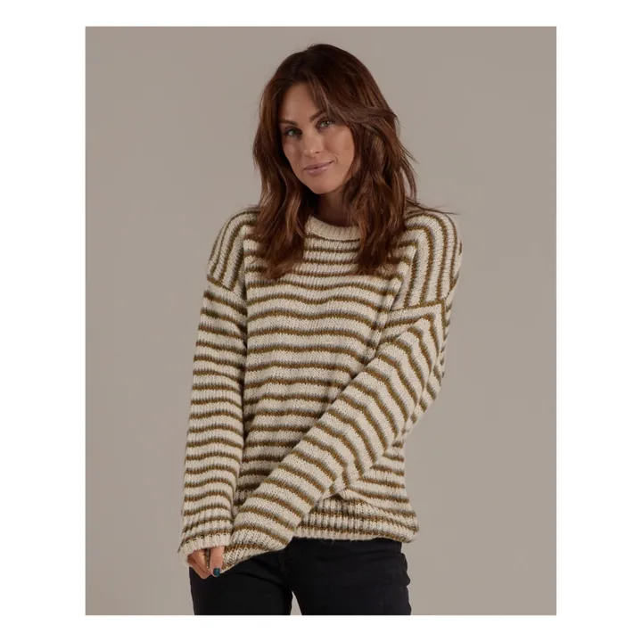 Aspen Striped Sweatshirt - Women's Collection  | Ecru- Product image n°1