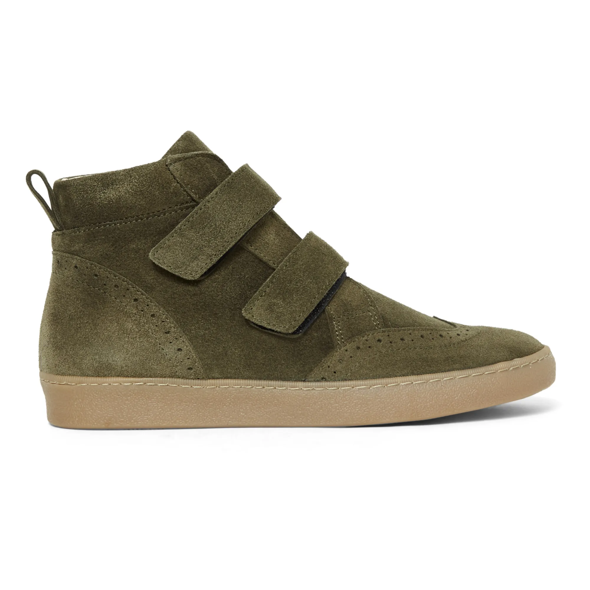 Pèpè Taupe Brown Nubuck Velcro Sneakers