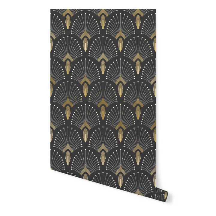Traditional 1925 Wallpaper | Charcoal grey- Product image n°1