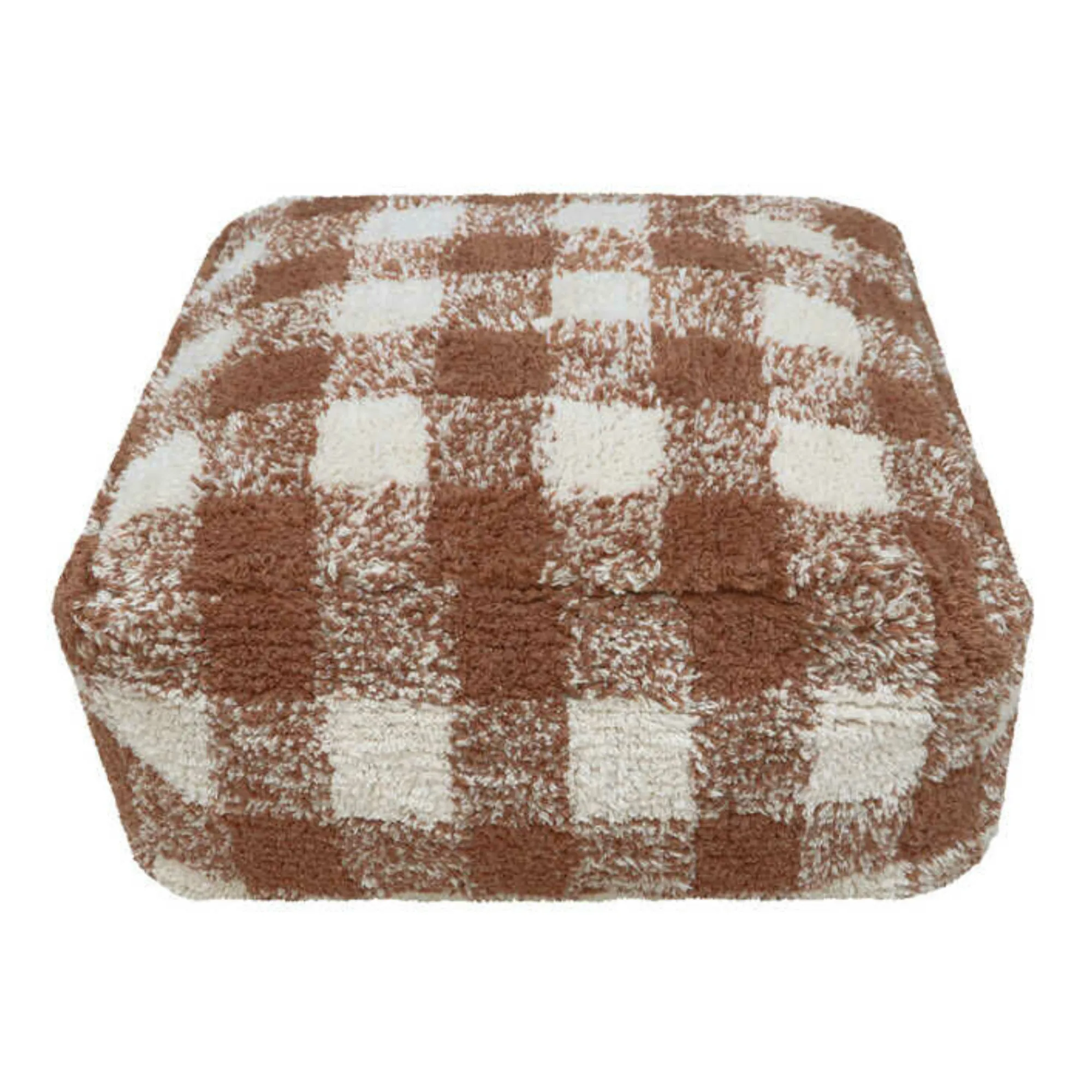 Gingham Pouffe | Toffee- Product image n°0