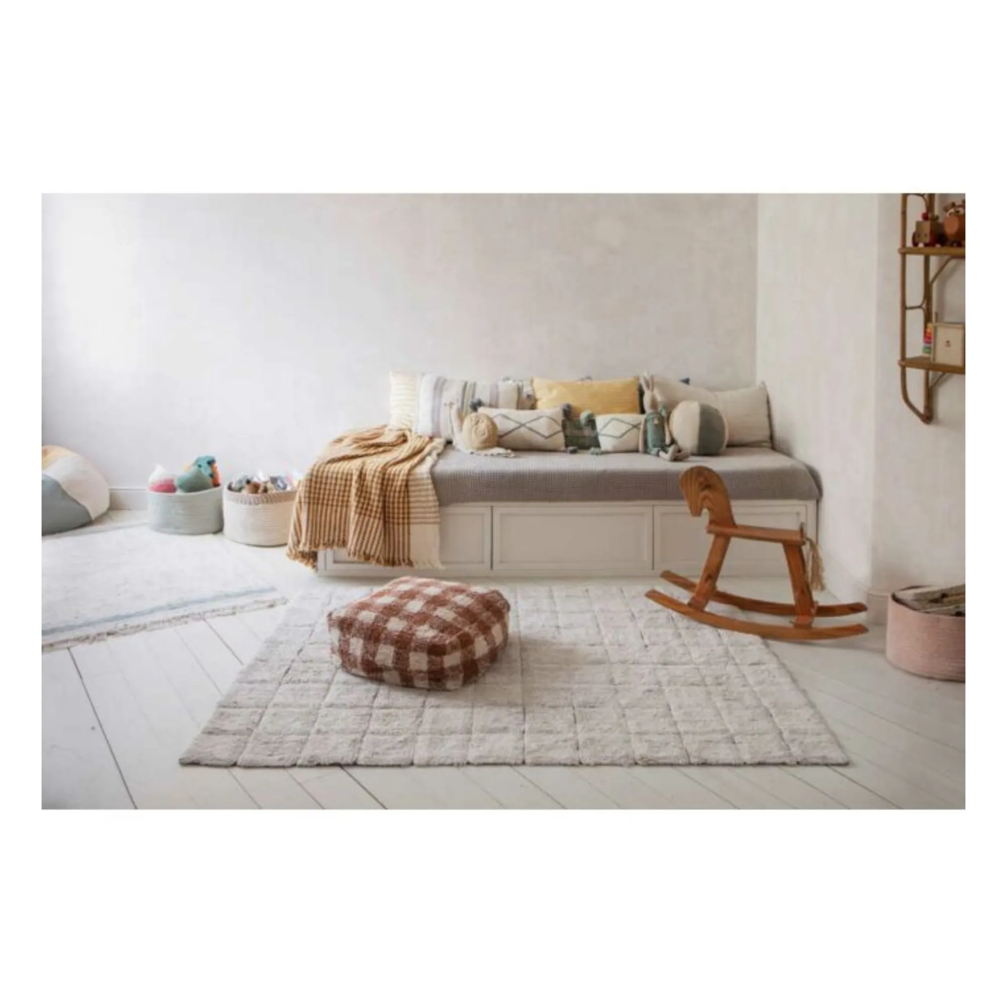 Gingham Pouffe | Toffee- Product image n°3