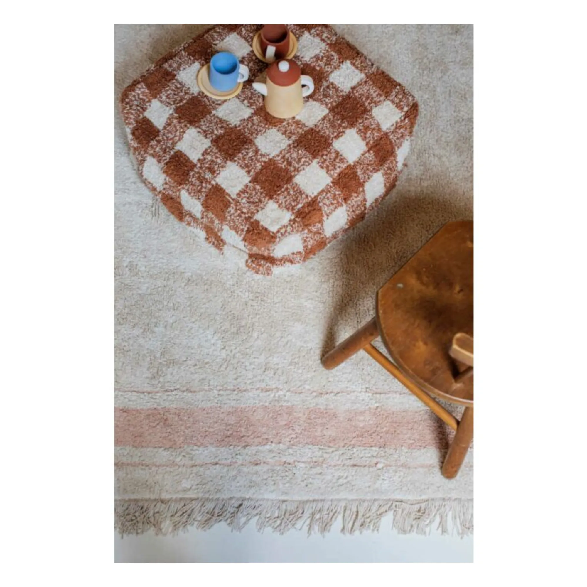 Gingham Pouffe | Toffee- Product image n°5