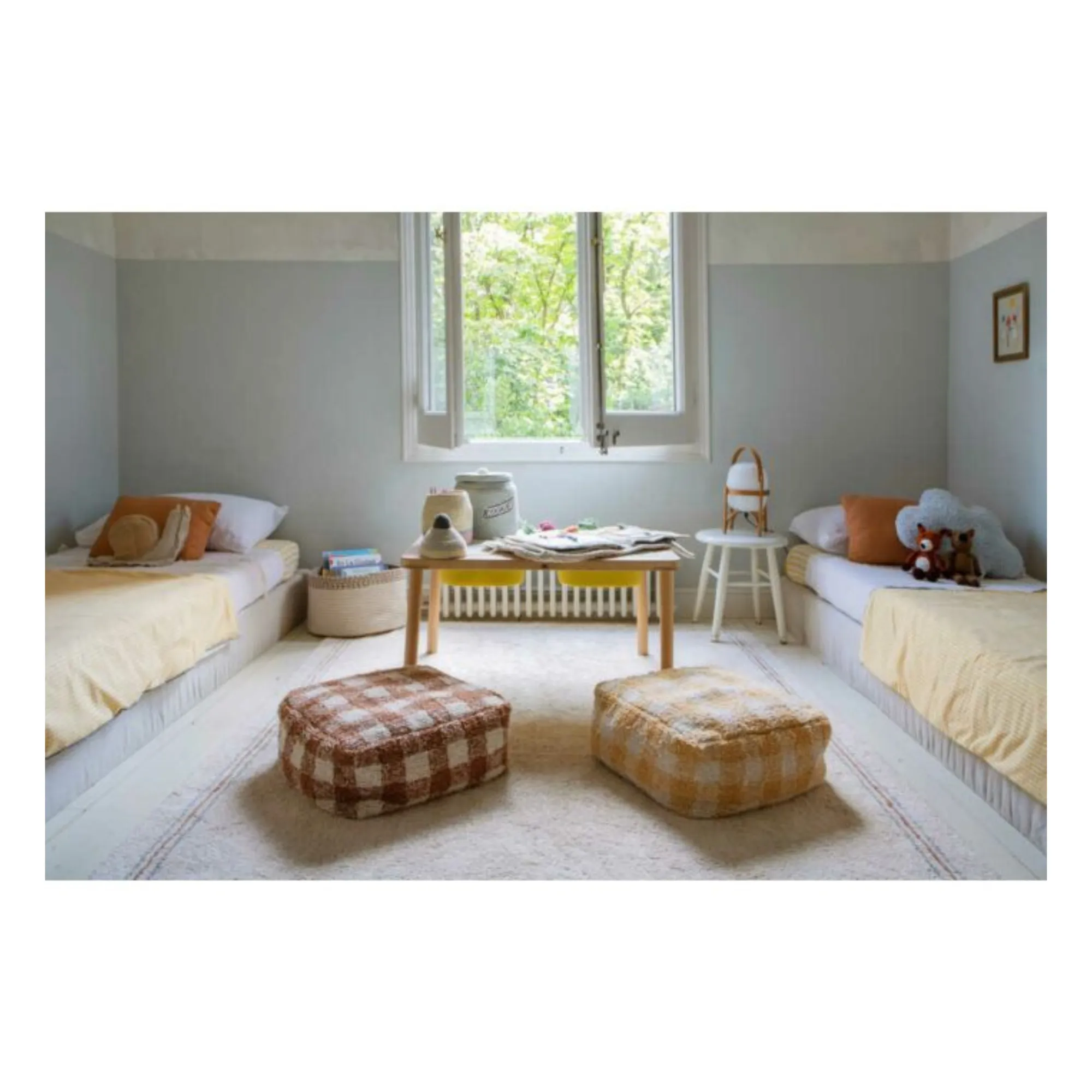 Gingham Pouffe | Toffee- Product image n°4