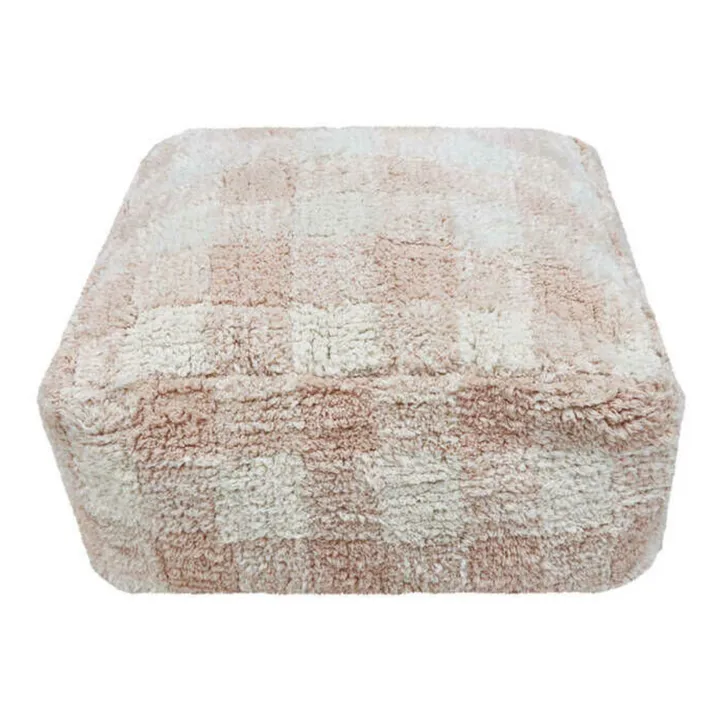 Pouf Vichy | Rose- Image produit n°0