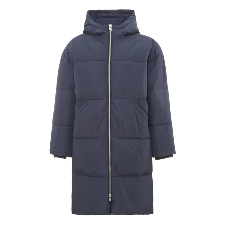 Embassy of Bricks Logs Elphin Long Puffer Jacket Navy blue