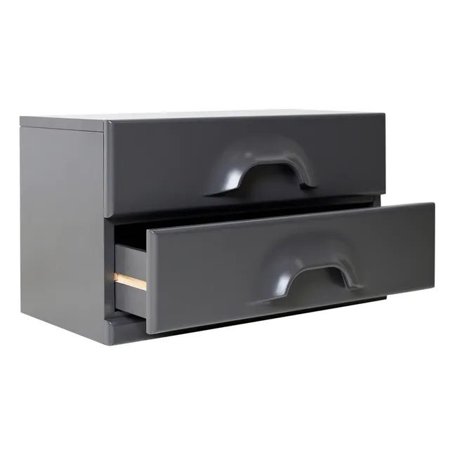 Commode 2 tiroirs | Charbon