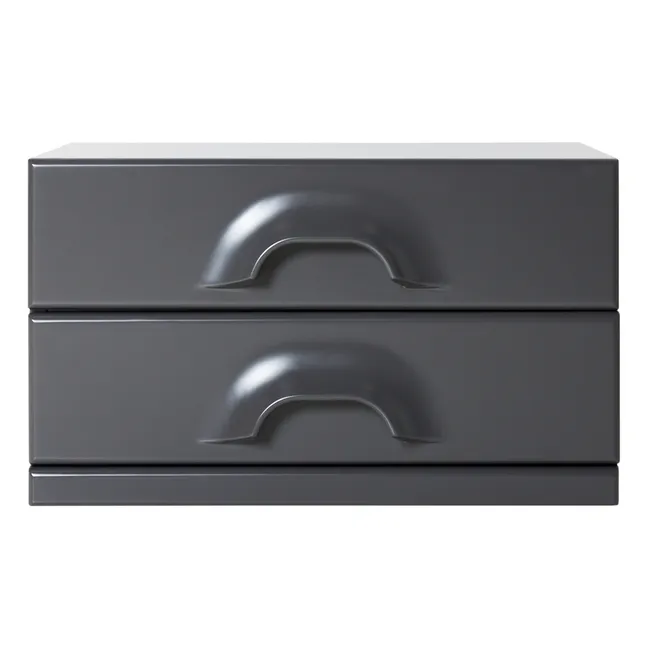 Commode 2 tiroirs | Charbon
