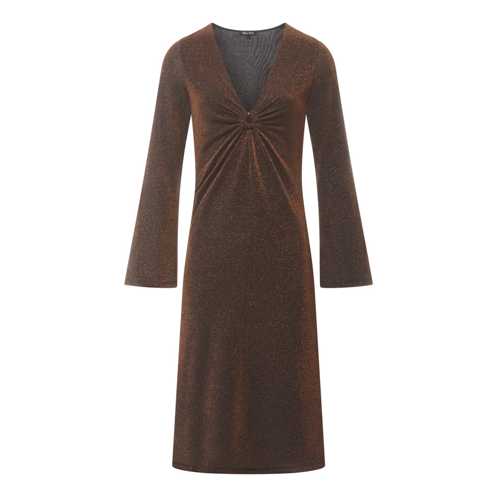 Alma Deia Brown Glitter Ring Dress