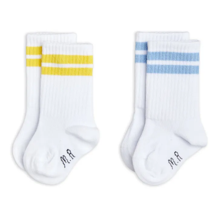 Juego de 2 pares de calcetines de algodón orgánico | Blanco- Imagen del producto n°0