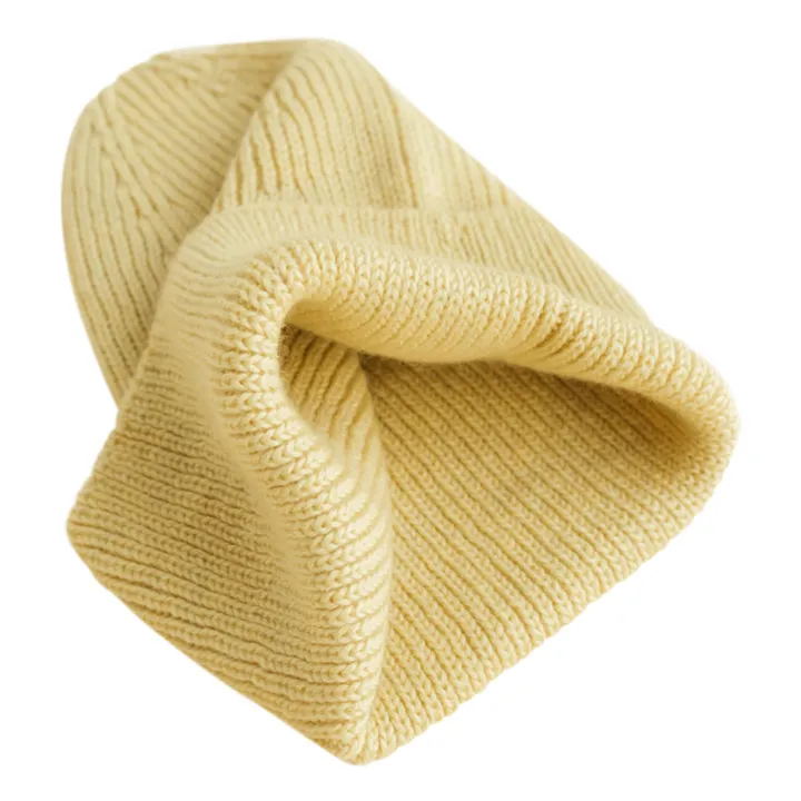 Fonzie Merino Wool Beanie | Pale yellow- Product image n°8