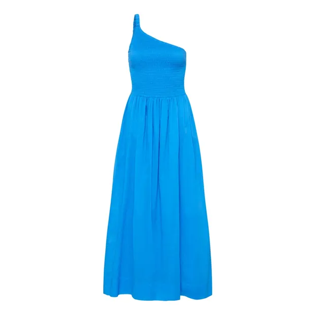 Faithfull the Brand Cotton Khalani Midi Dress - Blue - L
