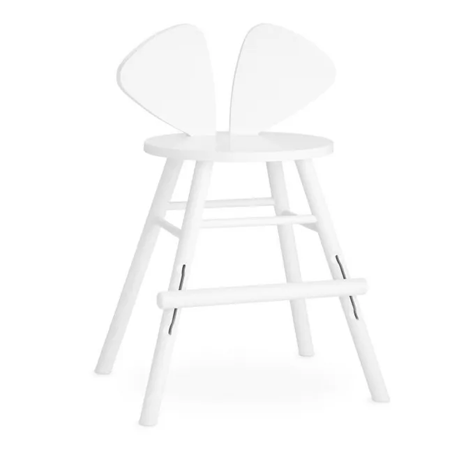 Sedia per bambini in quercia, modello: Topolino | Bianco