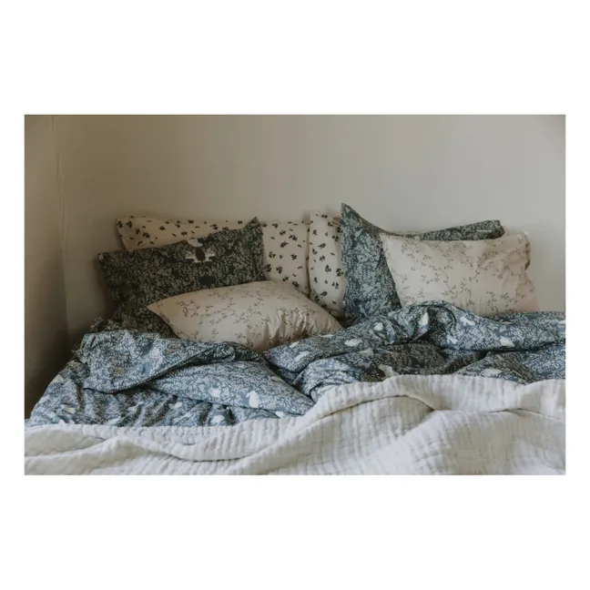 Parure de lit Fauna en percale de coton | Bleu