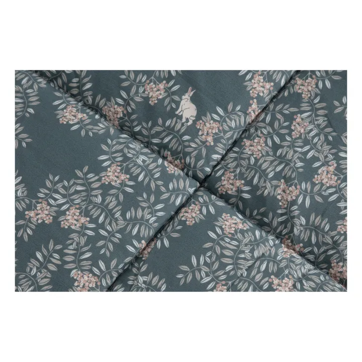 Manta acolchada de percal de algodón Fauna | Azul- Imagen del producto n°3