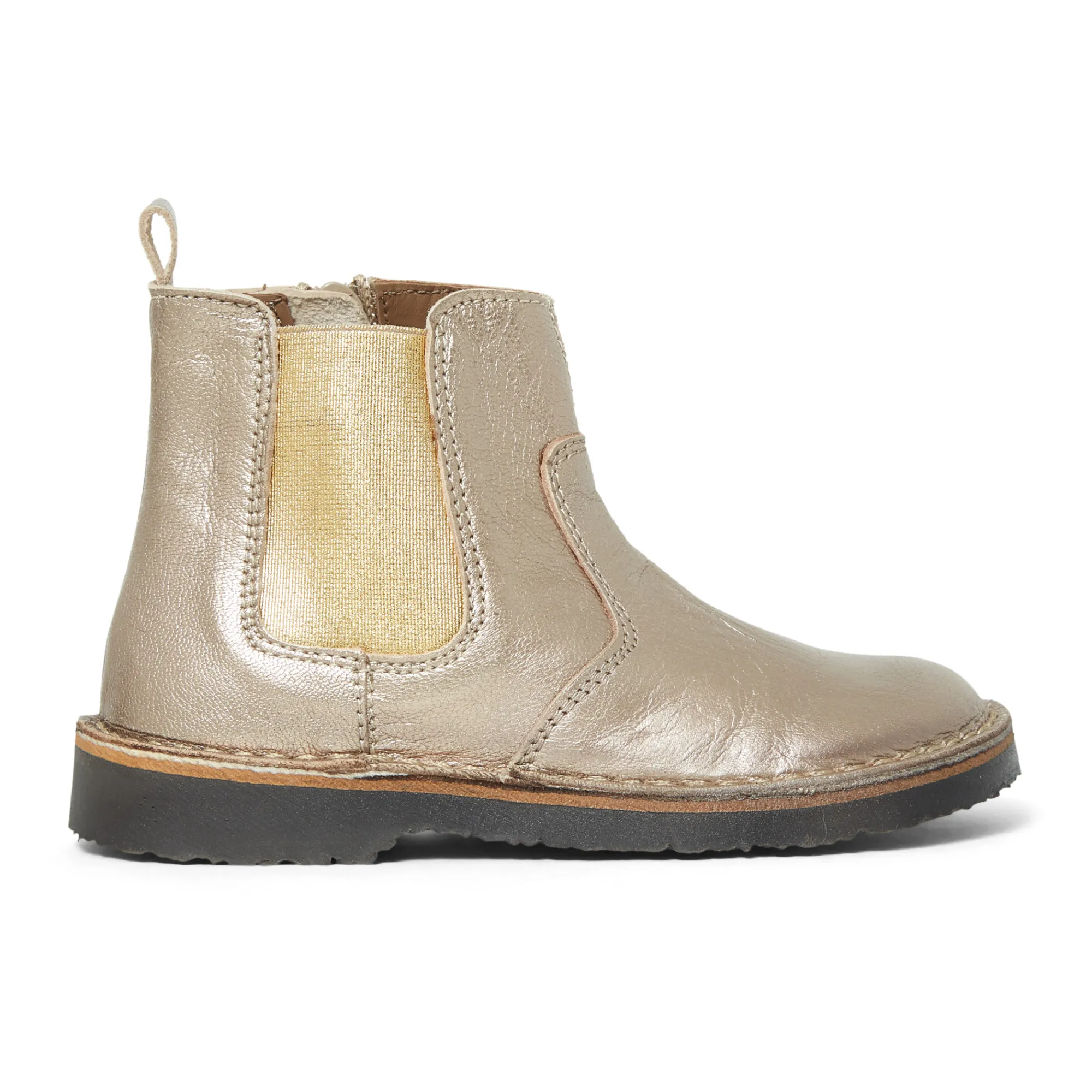 Pèpè Gold Suede Chelsea Boots