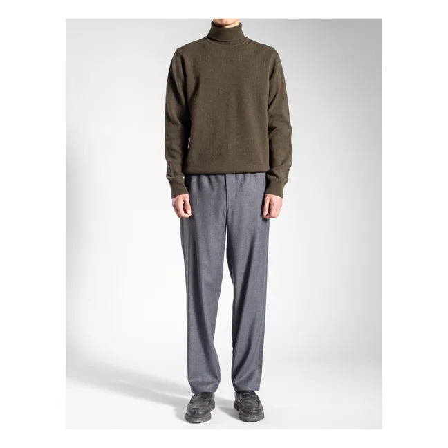 Pantaloni in lana e flanella Ezra | Grigio antracite