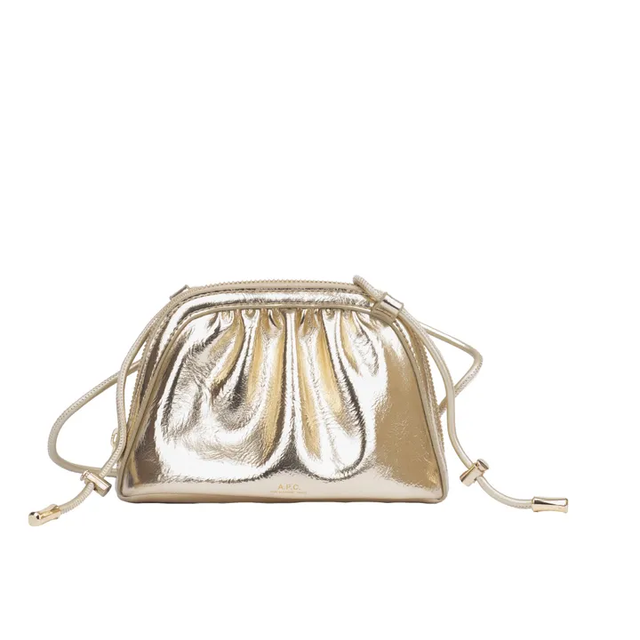 Ninon Small Metallic Smooth Leather Purse | Gold- Product image n°0