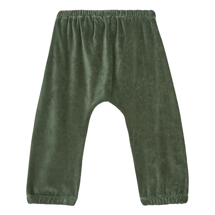 Pantalón doble gasa de algodón orgánico Canela | Verde Oscuro- Imagen del producto n°1