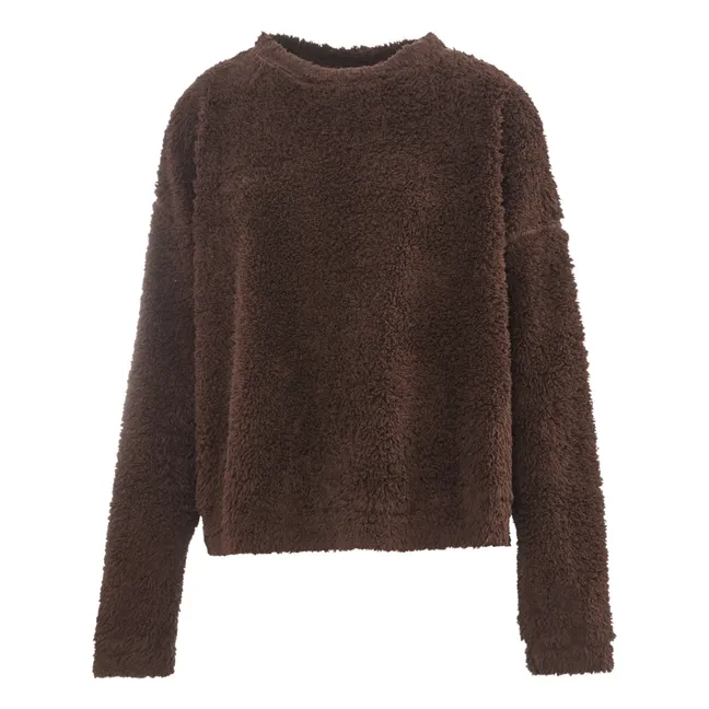 Faux Fur Sweatshirt - Women’s Collection  | Brown