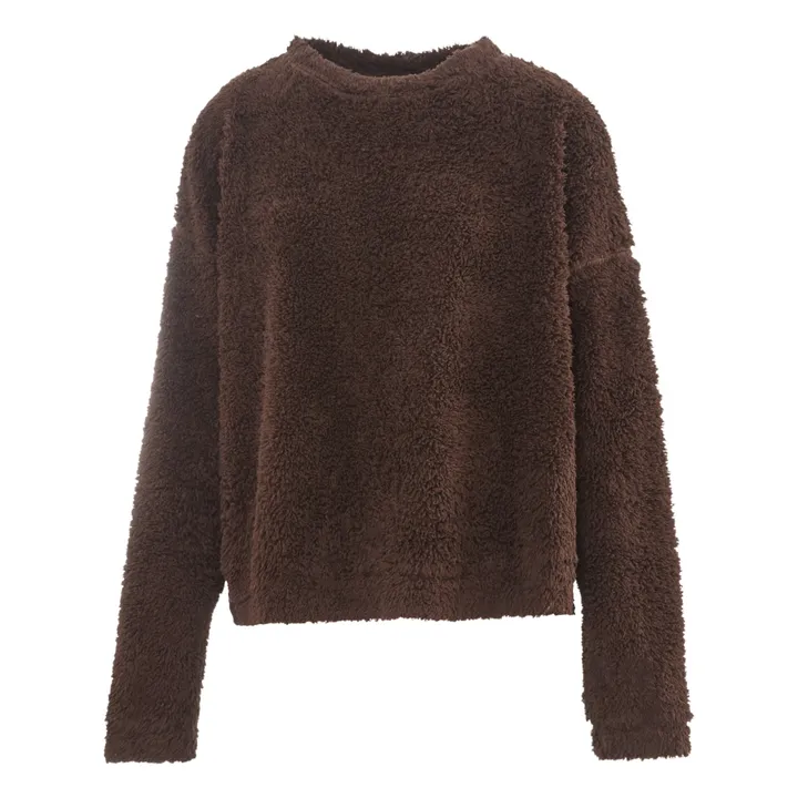Faux Fur Sweatshirt - Women’s Collection  | Brown- Product image n°0