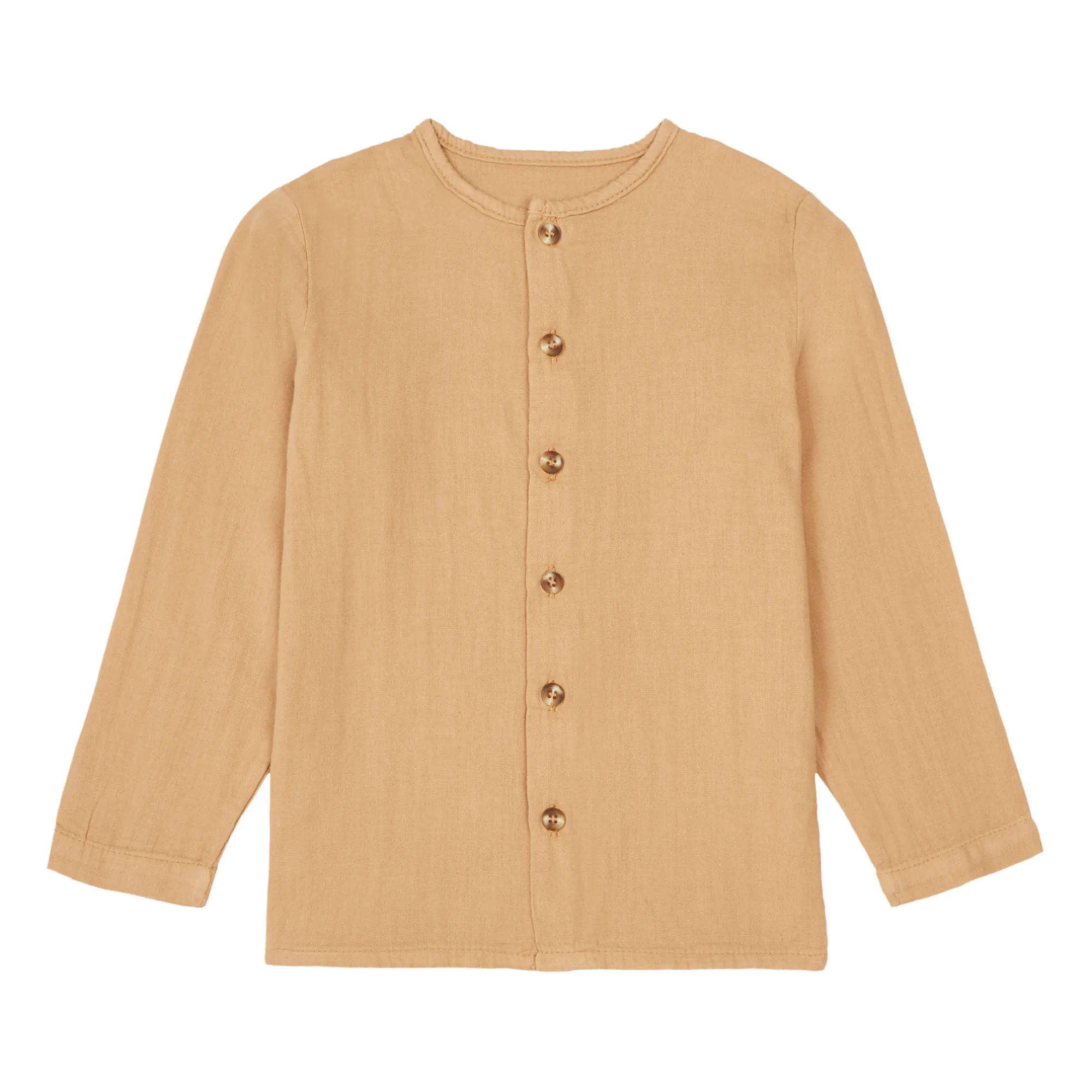 Poudre Organic Camel Ronce Cotton Muslin Flower Blouse