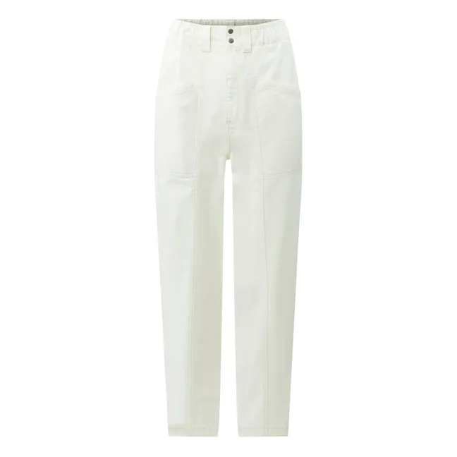 Pantalon Paper Bag - Mary | Blanc cassé