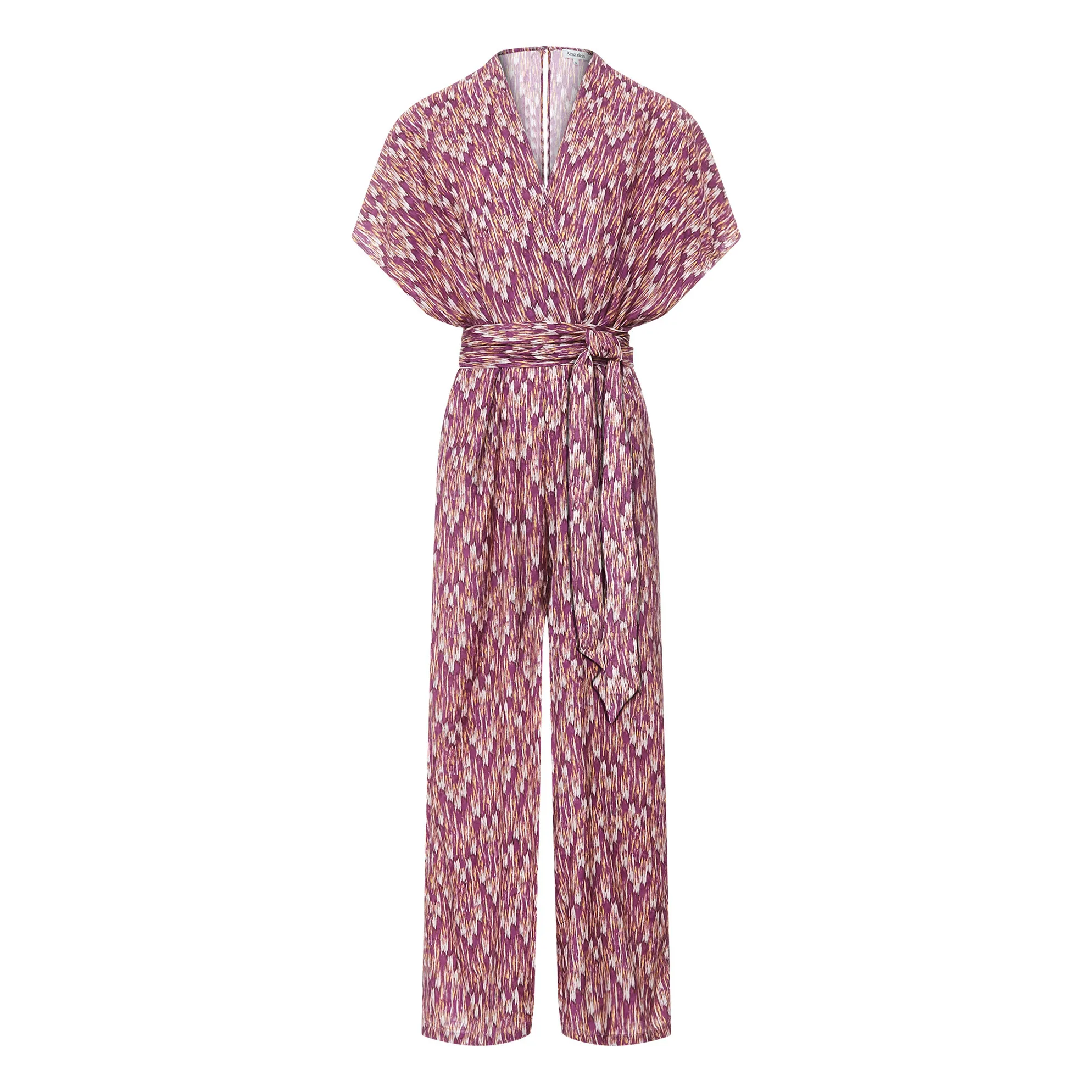 Alma Deia Purple Jacquard Jumpsuit