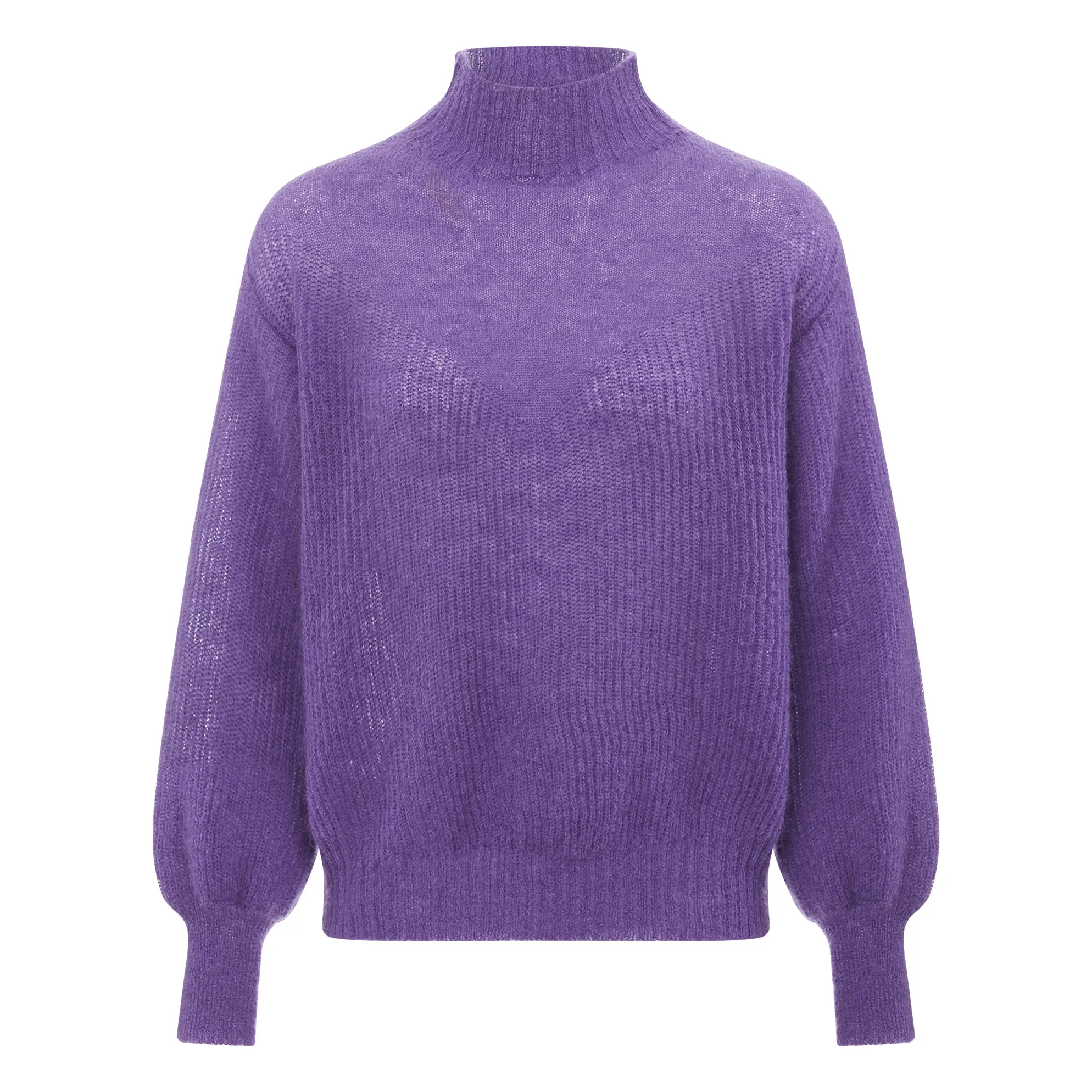Alma Deia Purple Mohair High-Neck Sweater