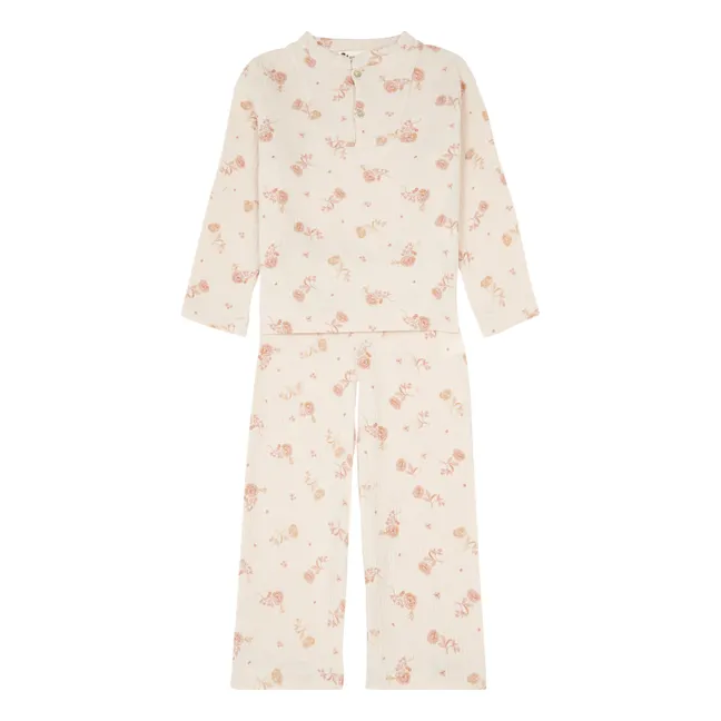 Pyjama Deli Fleurs Double Gaze | Ecru