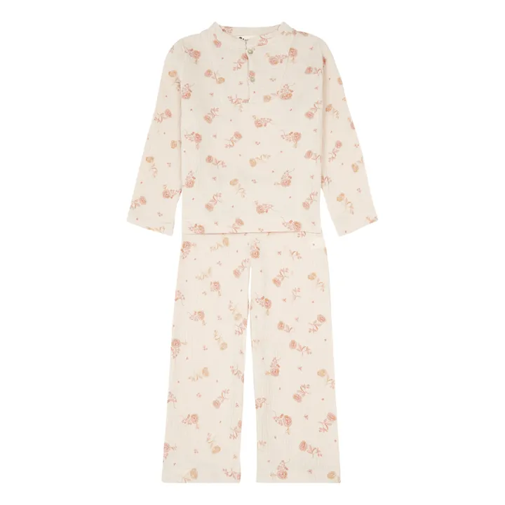 Pyjama Deli Fleurs Double Gaze | Ecru- Image produit n°0