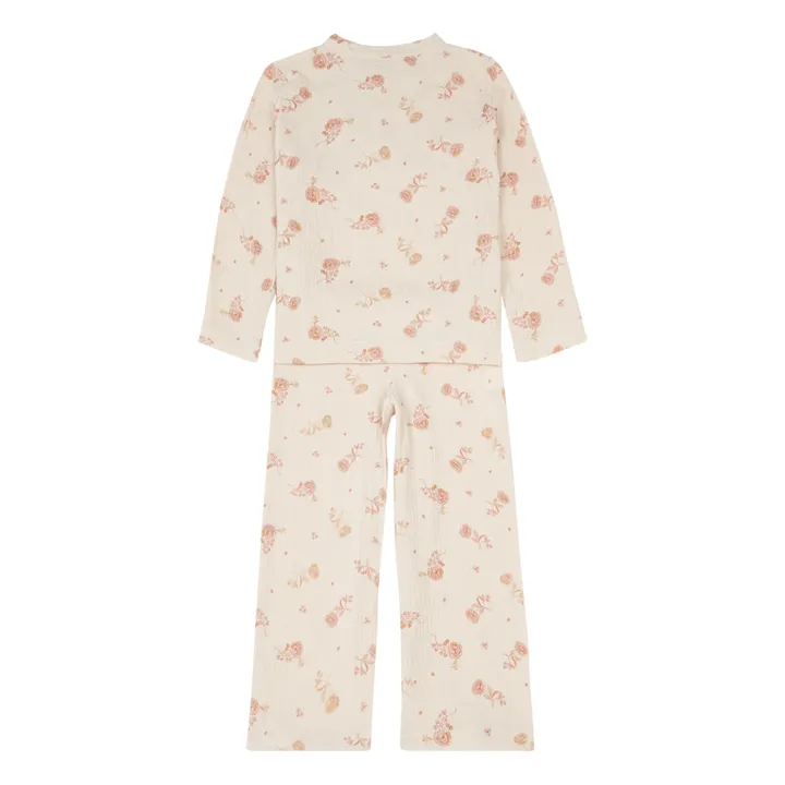 Pyjama Deli Fleurs Double Gaze | Ecru- Image produit n°3