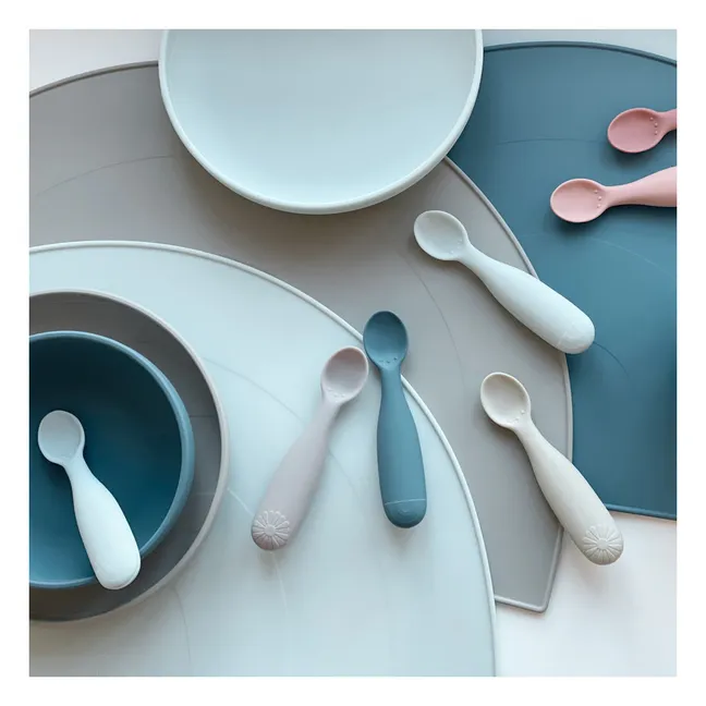 Cucchiaio, modello: Rainbow, in silicone - Set di 2 | Blu marino