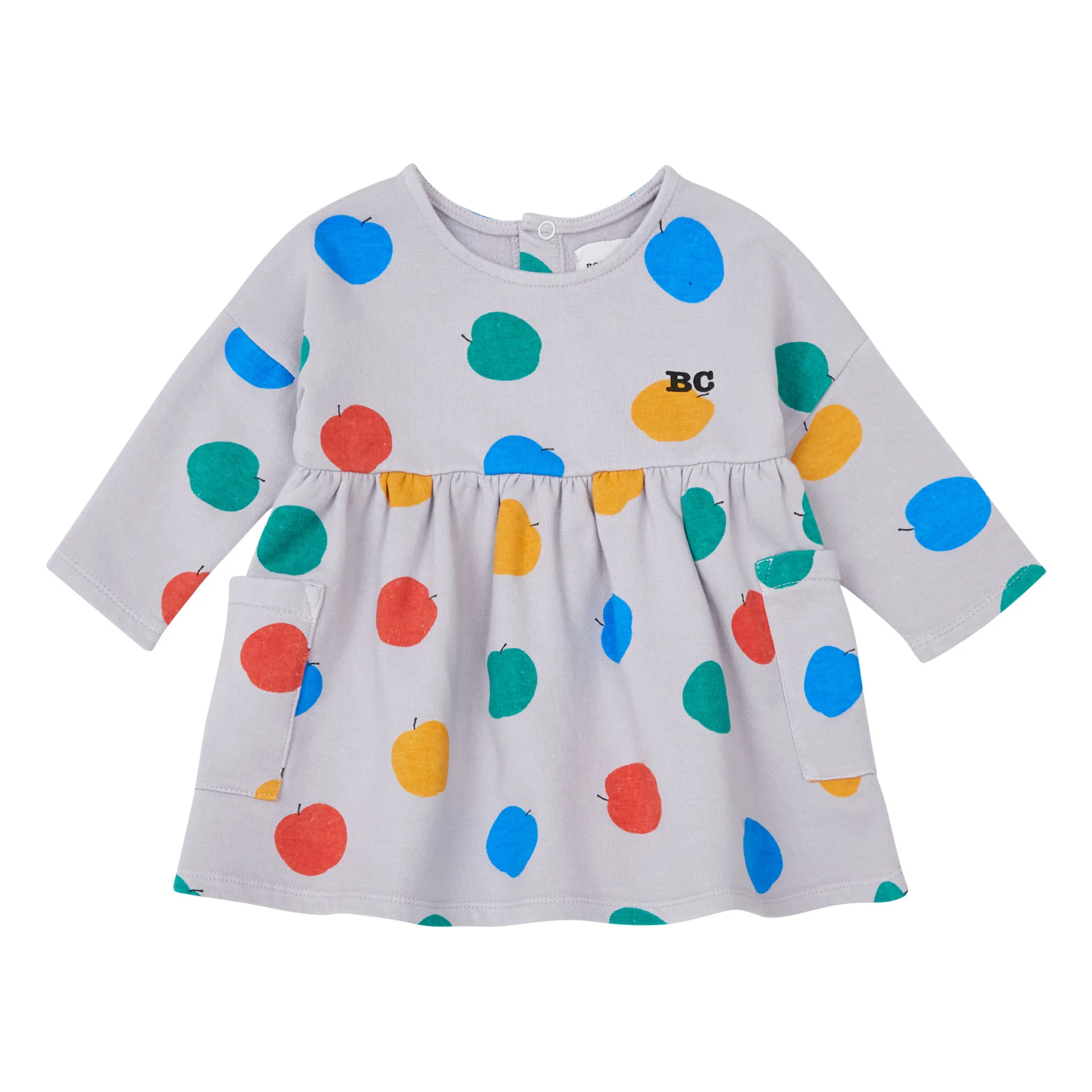 Bobo Choses Mauve Allover Apple Organic Fleece Dress - X Smallable Exclusive