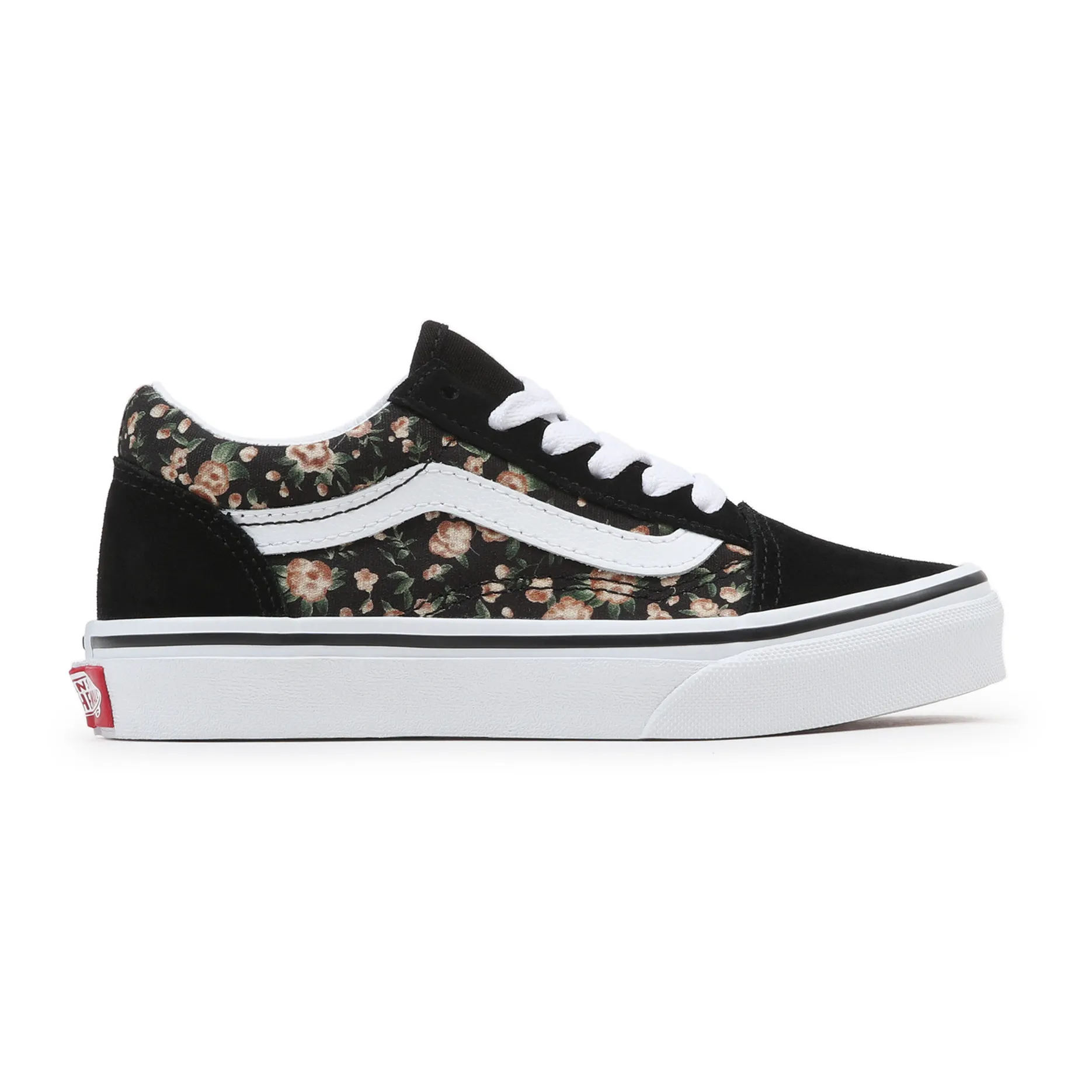 Chaussures Vans Vans Old Skool Noir A Fleur Chaussure Vans Femme