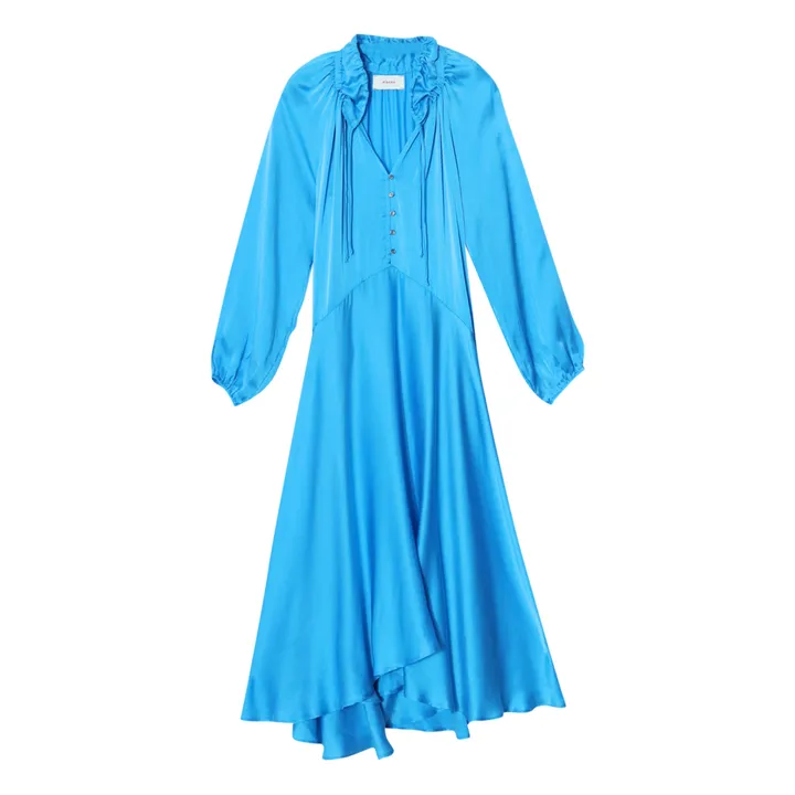 Robe Eva Soie | Bleu- Image produit n°0