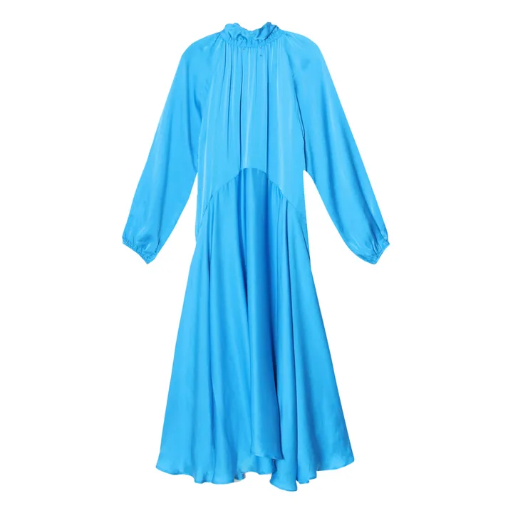 Robe Eva Soie | Bleu- Image produit n°4