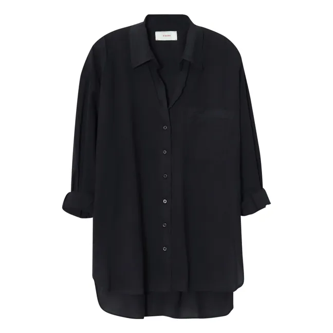 Beau Cotton Poplin Shirt | Black