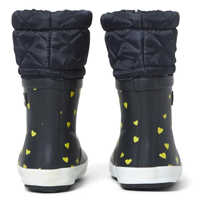 Giboulée Fur-Lined Heart Rain Boots | Black- Product image n°2