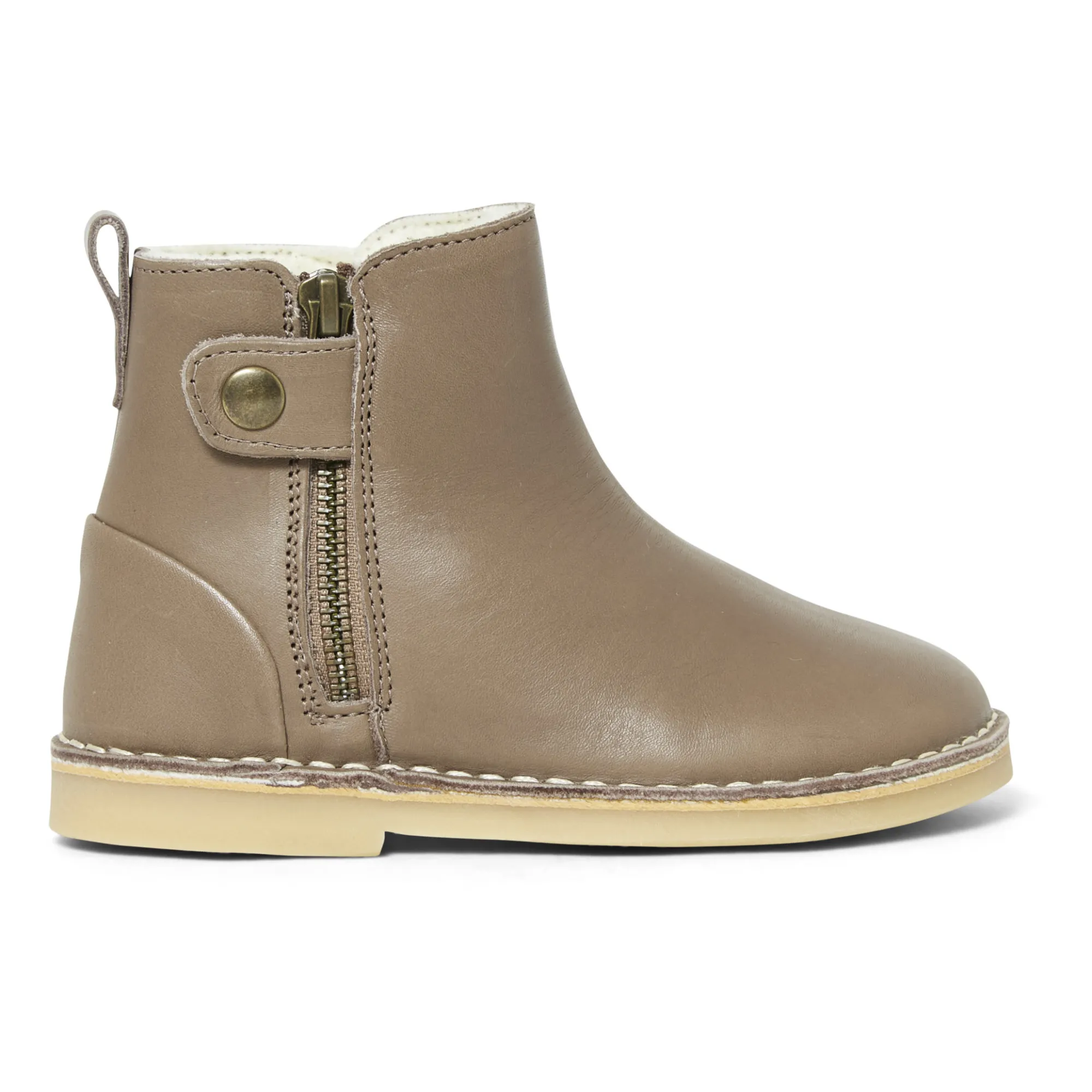 Young Soles Taupe Brown Winston Fur-Lined Boots