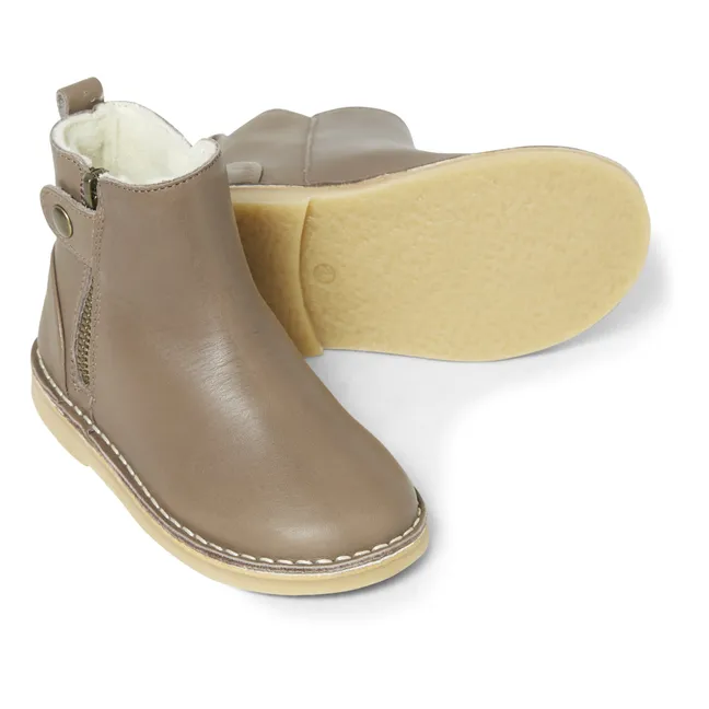 Winston Fur-lined Boots | Taupe brown