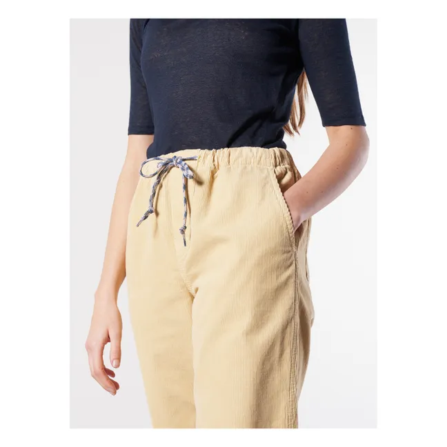 Pantalon Pizzy Velours Côtelé - Collection Femme -  | Jaune pâle