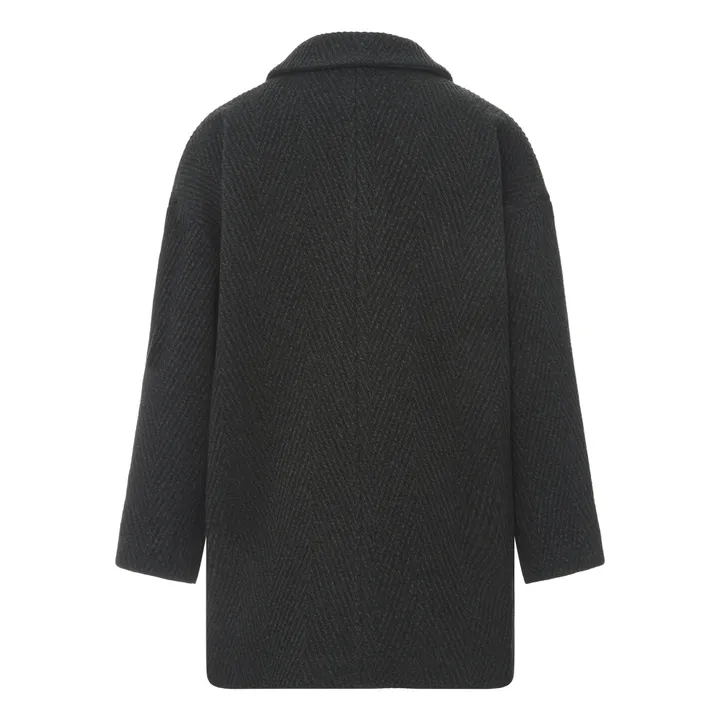 Recycled Wool Cropped Coat | Green- Product image n°1