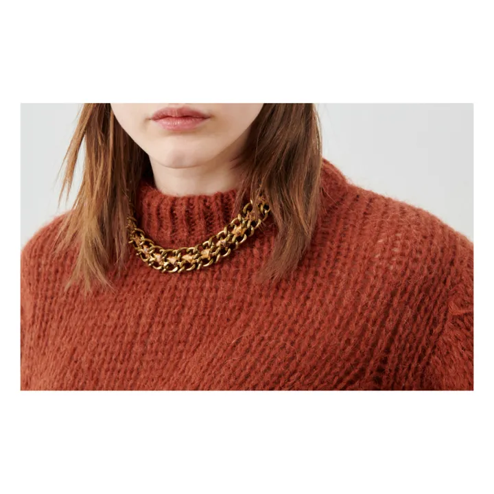 Mairena Alapaga e maglione in mohair | Rosso mattone- Immagine del prodotto n°3