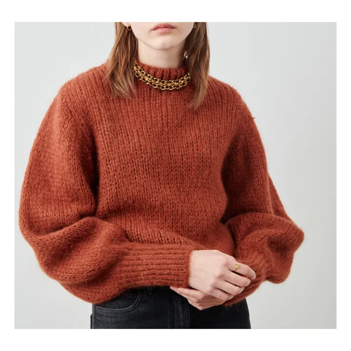 Mairena Alapaga e maglione in mohair | Rosso mattone- Immagine del prodotto n°1