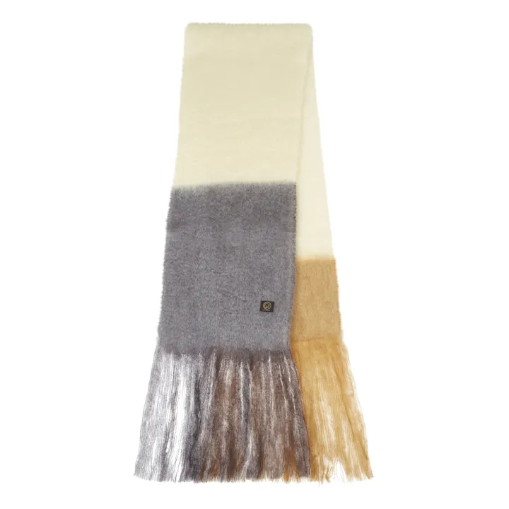 Color Block Mohair Scarf | Beige- Product image n°0
