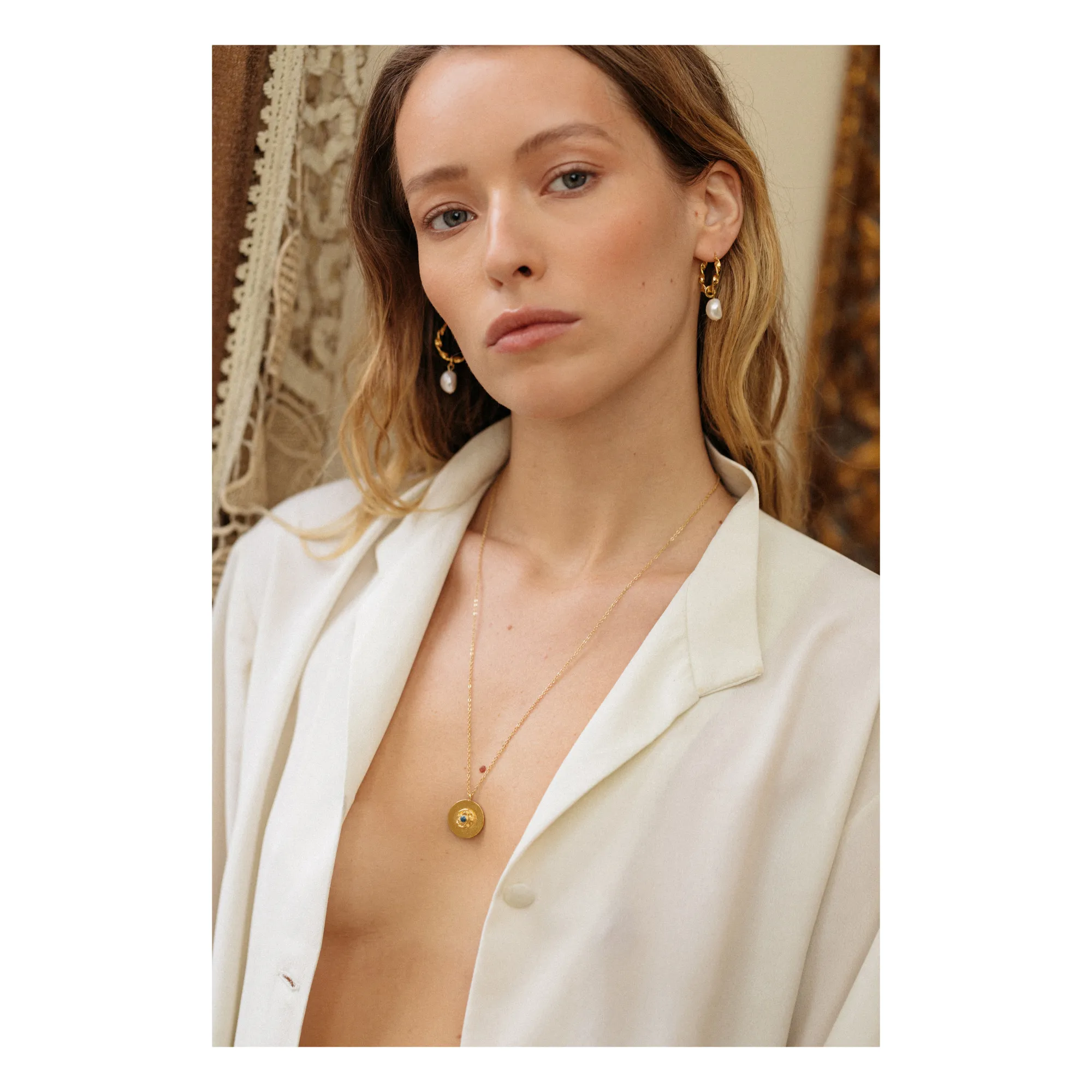 Creoles【Louise Damas】 ☆送料無料☆ new! Louise Damas - Créoles Suzanne - Doré | Smallable