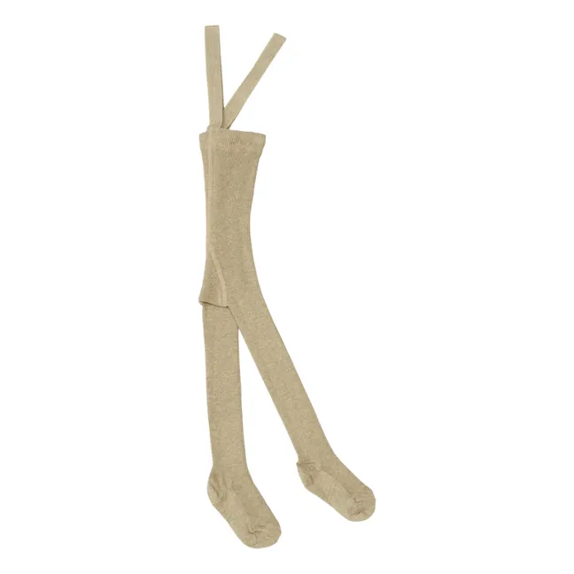 Strumpfhose mit Trägern aus Bio-Baumwolle | Beige