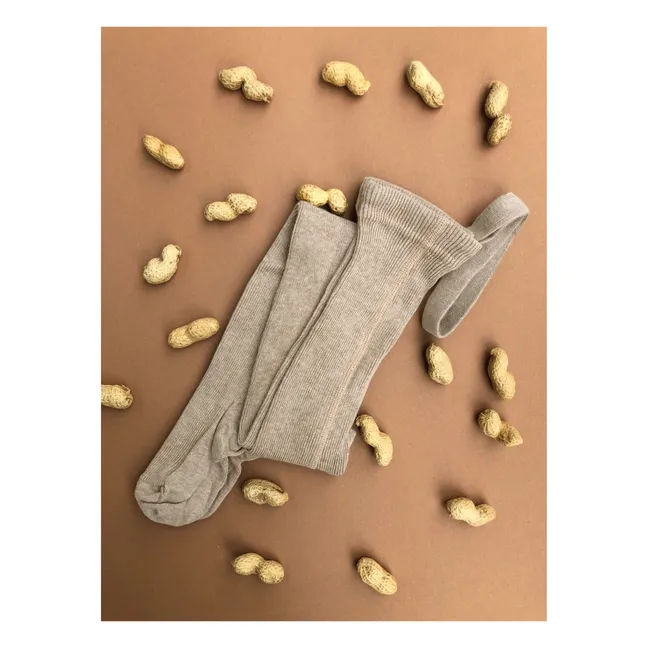 Strumpfhose mit Trägern aus Bio-Baumwolle | Beige