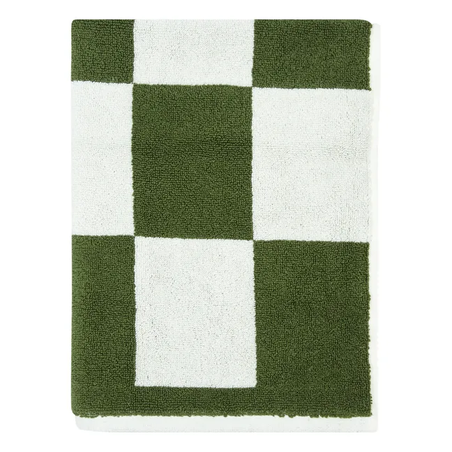 Badezimmerteppich Check | Grassgrün