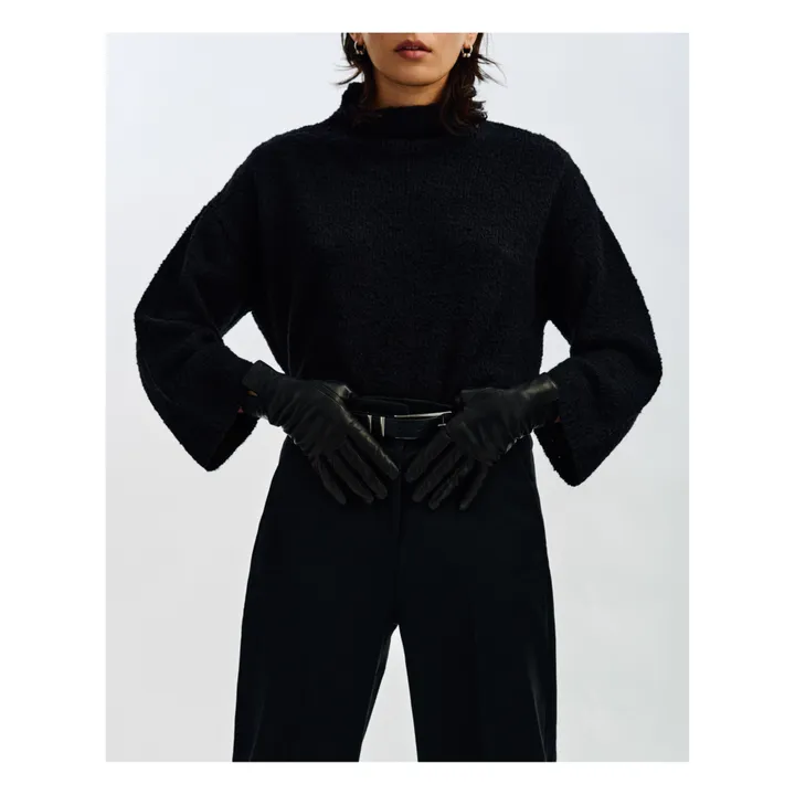 Essentials Cashmere Lined Leather Gloves | Black- Product image n°2